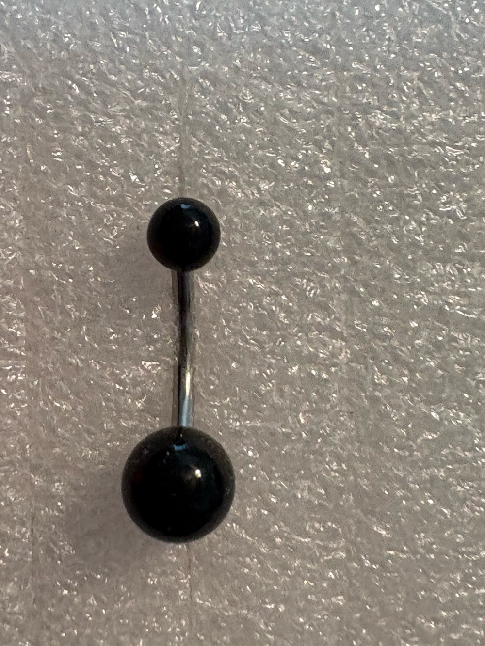 Belly Ring- Black onyx like  Stainless Steel Naval Belly Button Ring Tray B9-40